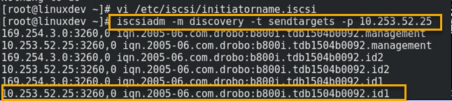 iscsiadm discovery command