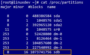 Command to display partitions