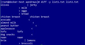 Linux diff output