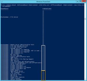 PowerShell compare-object output