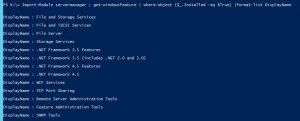 PowerShell Get-WindowsFeature Output