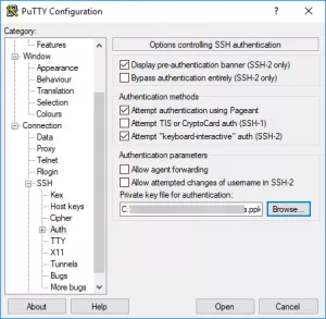 Browse to the private key