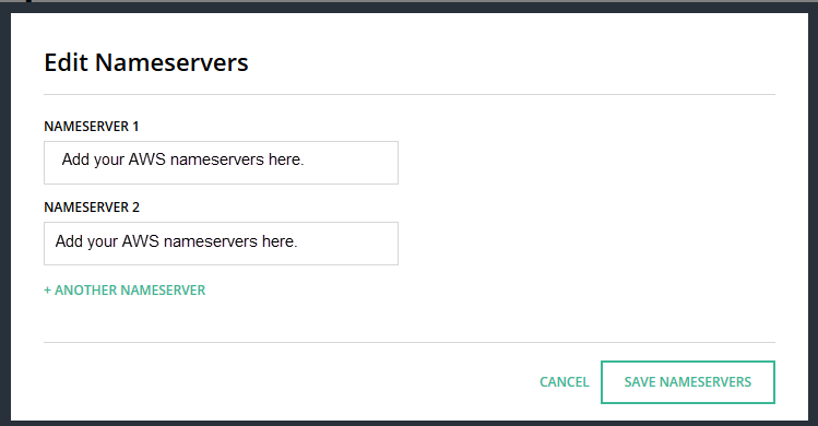 Hover- Edit Nameservers